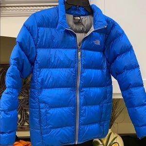 Blue north face ski jacket